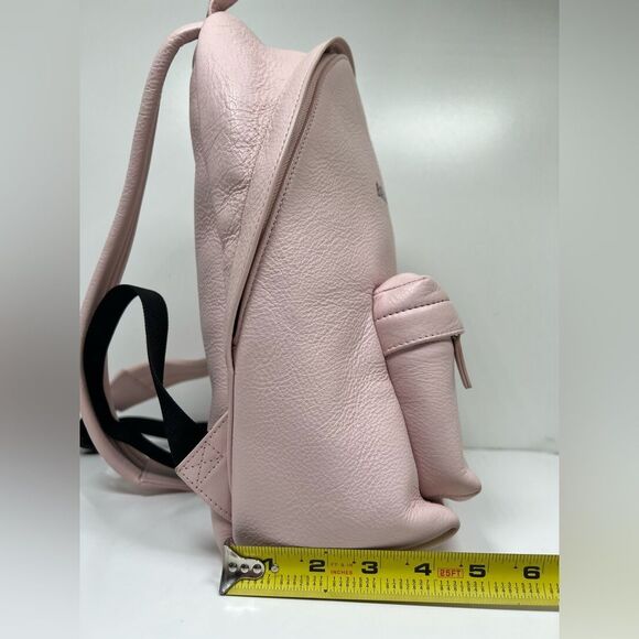 Balenciaga Smooth Calfskin Logo Small Everyday Backpack Light Rose Black - Picture 9 of 13
